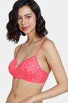 Zivame Wildberry Fling Padded Non Wired 3/4th Coverage T-Shirt Bra - Rouge Red — thumbnail 3